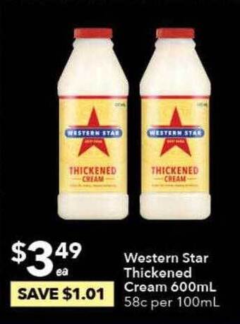 Ritchies Western Star Thickened Cream 600ml offer