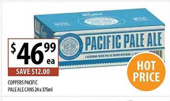 Supabarn Coppers Pacific Pale Ale Cans 24 X 375ml offer