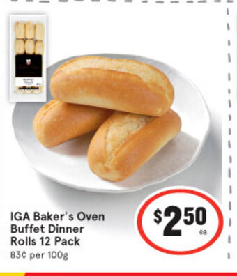 IGA IGA Baker's Oven Buffet Dinner Rolls 12 Pack offer