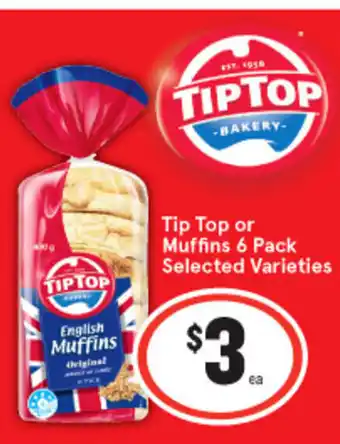IGA Tip Top or Muffins 6 Pack Selected Varieties offer
