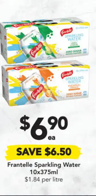 Drakes Frantelle Sparkling Water 10x375ml $1.84 per litre offer