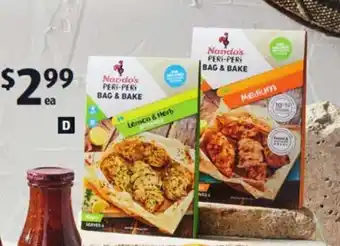 ALDI Nando's Peri-Peri Bag & Bake 20g $14.95 per 100g offer