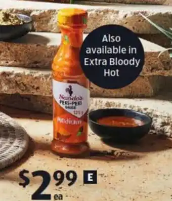 ALDI Nando's Peri-Peri Sauces 125g $2.39 per 100g offer