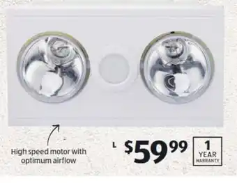 ALDI 3-In-1 Bathroom Heater, Exhaust Fan with 1.5 duct kit and Light 8W LED Downlight offer