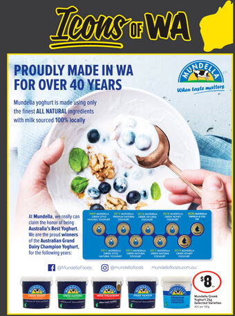 IGA Mundella Greek Yoghurt 2kg Selected Varieties offer