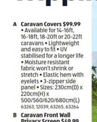 ALDI Caravan Covers offer