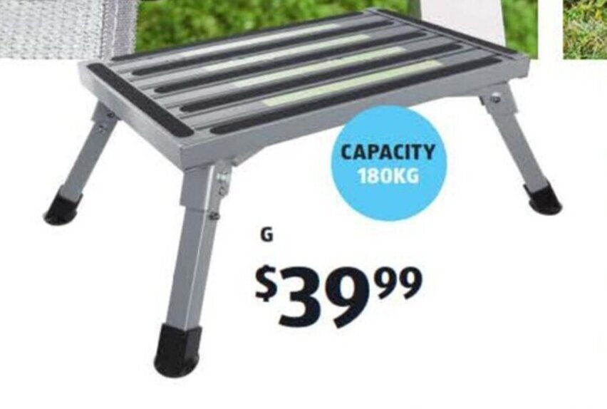 TRA Double Aluminium Pull-Out Caravan Step With Free Step Rugs - RV Accessories