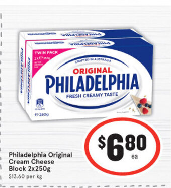 Philadelphia Original Cream Cheese Block 2x250g