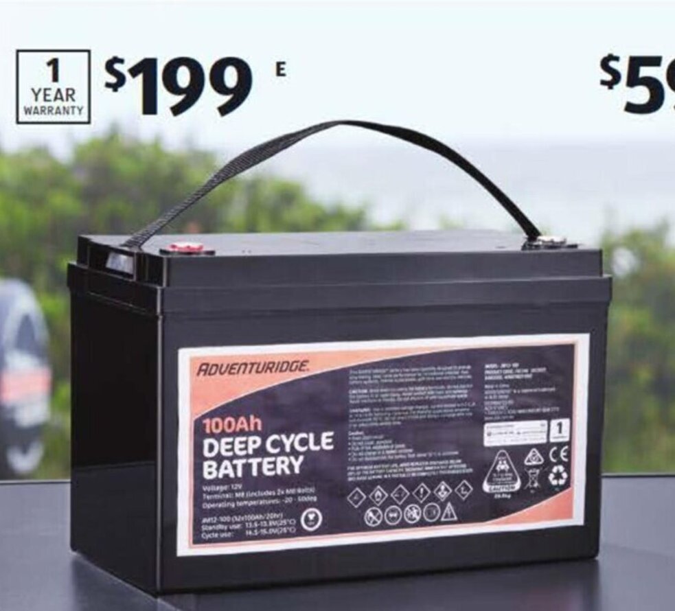 Roventuridge 100Ah Deep Cycle Battery (AGM) offer at ALDI