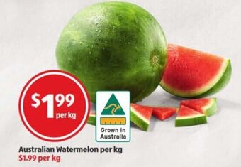 ALDI Australian Watermelon per kg $1.99 per kg offer