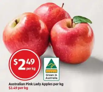 ALDI Australian Pink Lady Apples per kg $2.49 per kg offer