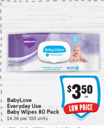 IGA BabyLove Everyday Use Baby Wipes 80 Pack offer