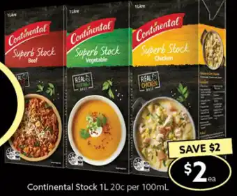 Ritchies Continental Stock 1L 20c per 100ml offer