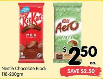 Spar Nestle Chocolate Block 118-200gm offer