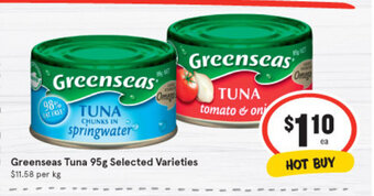 IGA Greenseas Tuna 95g Selected Varieties offer