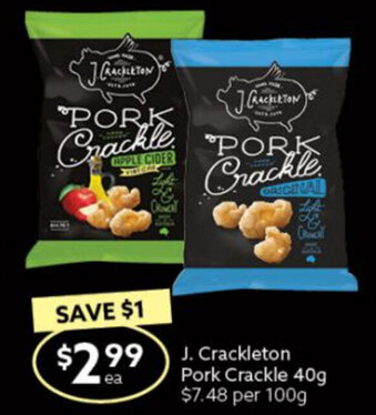 Ritchies J. Crackleton Pork Crackle 40g offer
