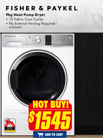 The Good Guys Fisher & Paykel 9kg Heat Pump Dryer offer