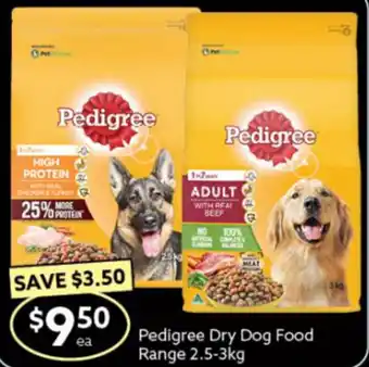 Pedigree Dry Dog Food Range 2.5-3kg