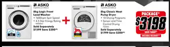 The Good Guys ASKO - 8kg Logic Front Load Washer + 8kg Classic Heat Pump Dryer offer
