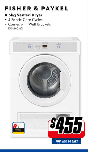 The Good Guys Fisher & Paykel - 4.5kg Vented Dryer offer