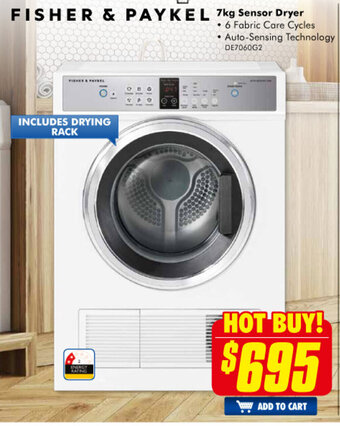 The Good Guys Fisher & Paykel - 7kg Sensor Dryer offer