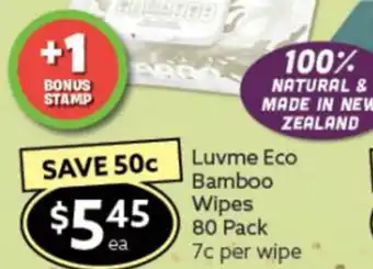 Ritchies Luvme Eco Bamboo Wipes 80 Pack offer