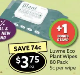 Luvme Eco Plant Wipes 80 Pack