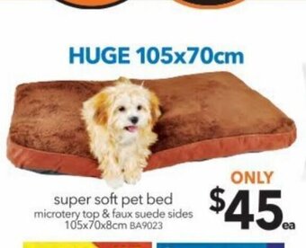 Cheap as Chips Super Soft Pet Bed - Microtery Top & Faux Suede Sides offer