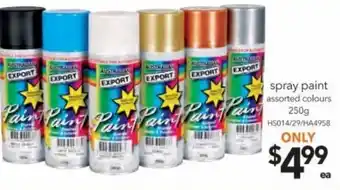 Cheap as Chips Spray Paint Assorted Colours 250g H5014/29/HA4958 offer