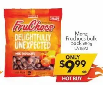 Cheap as Chips Menz Fruchocs Bulk Pack 650g La1892 offer