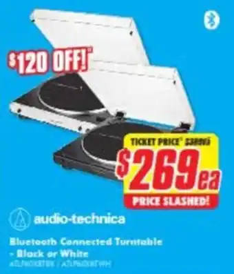 The Good Guys Audio-technica Bluetooth Connected Turntable - Black or White ATLP60XSIBC / ATLP61TKHTWH offer
