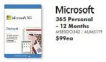 The Good Guys Microsoft 365 Personal - 12 Months MSESDO342 / AUMS119 offer