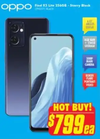The Good Guys Oppo Find X5 Lite 256GB - Starry Black CFH2271 BLACK offer