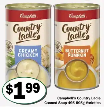 Campbell's Country Ladle Canned Soup 495-505g Varieties