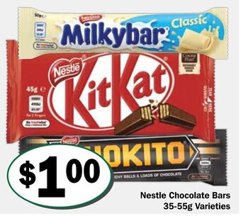 Friendly Grocer Nestle Chocolate Bars 35-55g Varieties offer