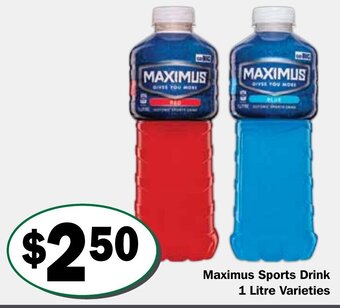 Friendly Grocer Maximus Sports Drink 1 Litre Varieties offer