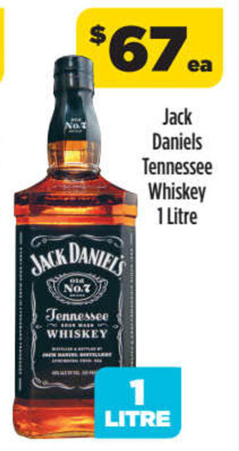 Jack Daniels Tennessee Whiskey 1 Litre
