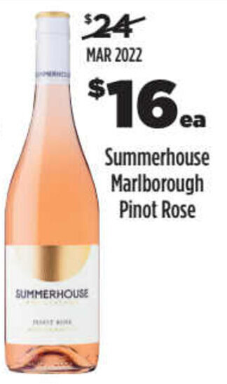 Liquorland Summerhouse Marlborough Pinot Rose offer