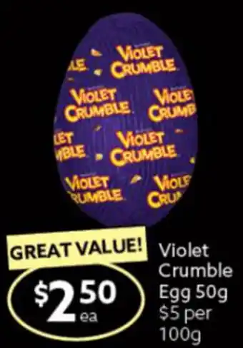 Ritchies Violet Crumble Egg 50g offer