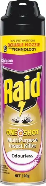 Woolworths Raid Double Nozzle One Shot Multipurpose or Flying Insect Killer 320g offer
