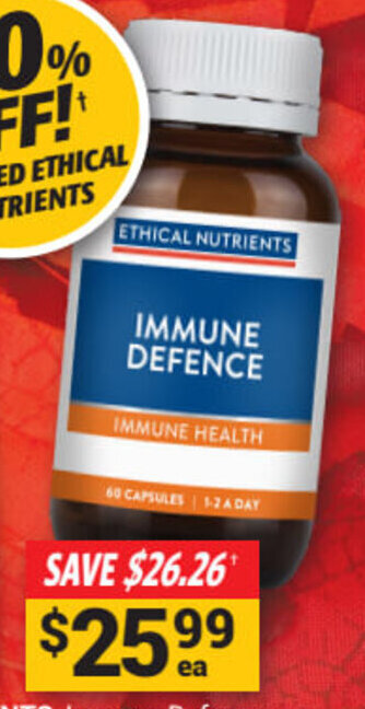 Cincotta Chemist Ethical Nutrients Immune Defence 60 Capsules offer