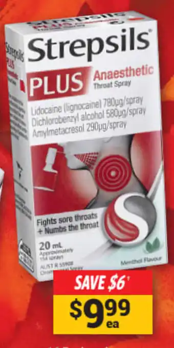 Cincotta Chemist Strepsils Plus Anaesthetic Throat Spray 20mL offer