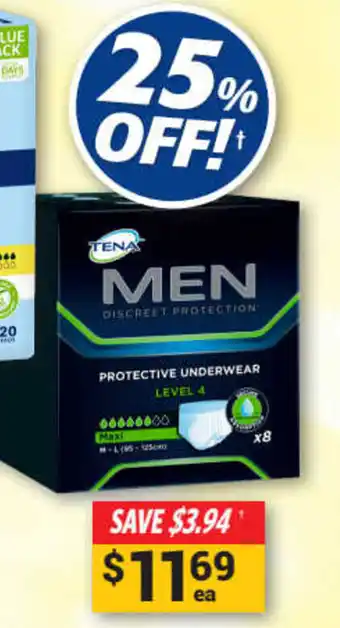 Cincotta Chemist Tena Men Protective Pants Medium-Large 8 Pack offer