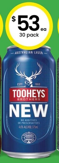 The Bottle O Tooheys New Block Cans 375mL 30 Pack offer