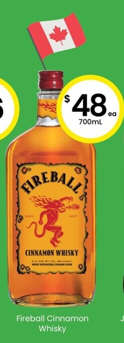 The Bottle O Fireball Cinnamon Whisky 700mL offer