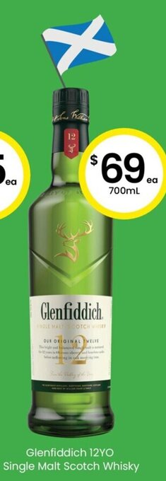 The Bottle O Glenfiddich 12YO Single Malt Scotch Whisky 700mL offer