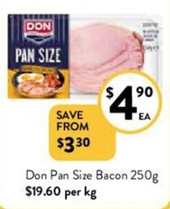 Foodworks Don Pan Size Bacon 250g offer