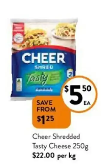 Cheer Shredded Tasty Cheese 250g