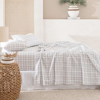 Pillow Talk Toronto Silver Printed Flannelette Sheet Set by Habitat offer