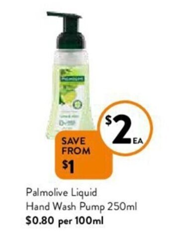 Foodworks Palmolive Liquid Hand Wash Pump 250ml offer